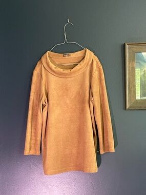 J. McLaughlin Suede Cowl Neck Blouse Shirt XS